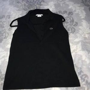 Black Sleeveless Lacoste Polo